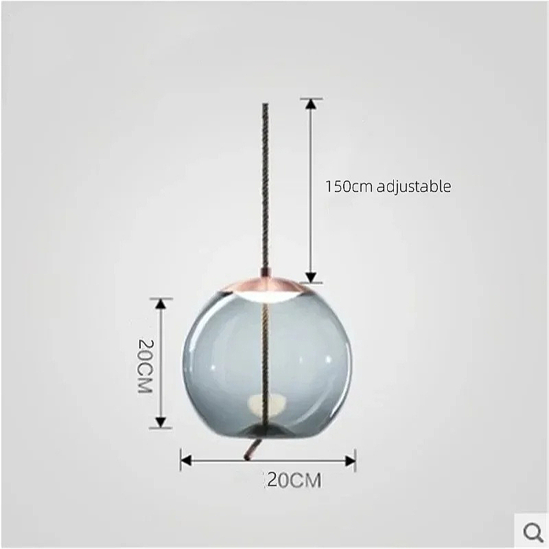 Home Of The Year Bathroom - Lampu Gantung LED Kaca Minimalis Modern