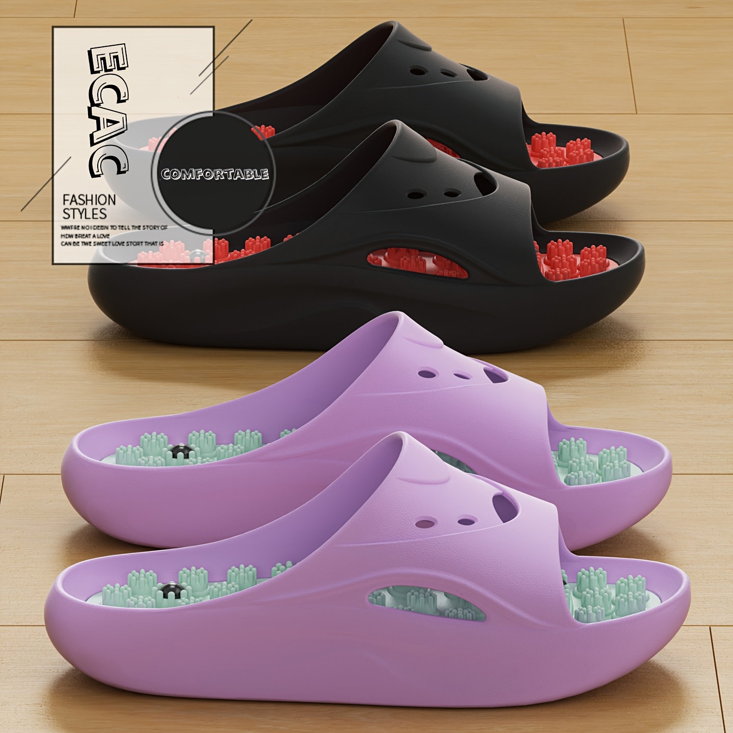 Home Bathroom Size - Sandal Pijat EVA Wanita Pria, Sol