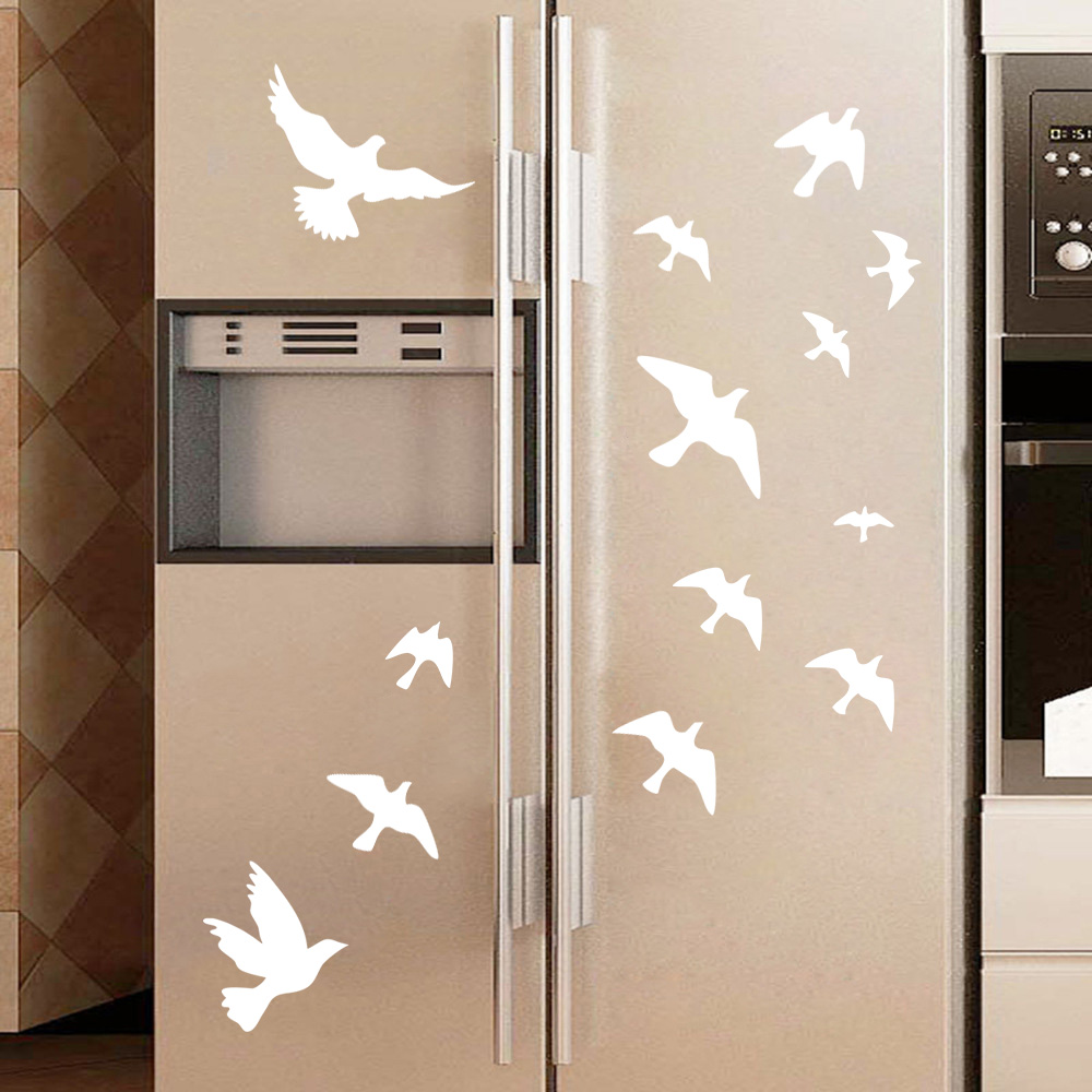 Home Bathroom Tiles - 12 Buah/Set Stiker Dinding Burung Dekorasi