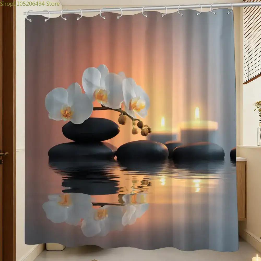 Home Bathroom Spa Ideas - Tirai Mandi Zen Orchid and Stones,