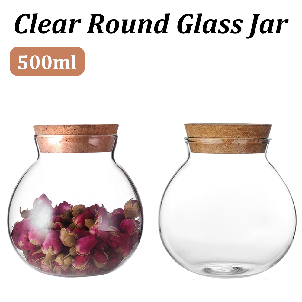 Botol Kaca Bulat Kosong 500ml  - Bath Salts Jar ulasan dan harga