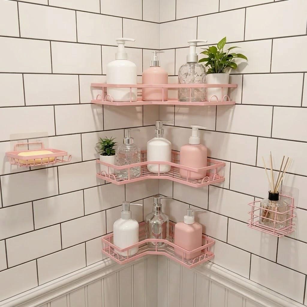 5Pcs Set Rak Penyimpanan Kamar - Home Bathroom Essentials ulasan dan harga